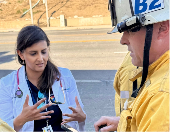Asm. Bains and Firefighter